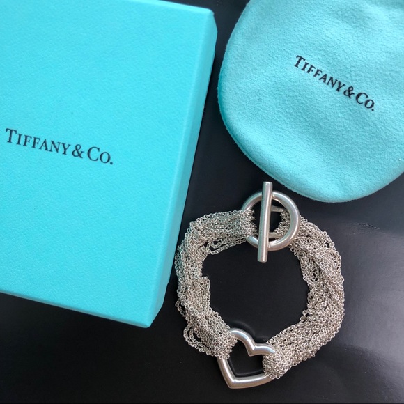 Tiffany & Co. Jewelry - Tiffany multi chain heart toggle silver bracelet